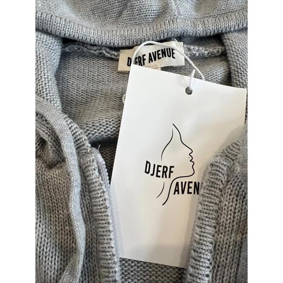 DJERF Avenue Knitted Zip Hoodie Light Grey Size S - Picture 5 of 8